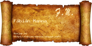 Fábián Manna névjegykártya