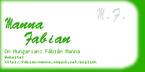 manna fabian business card