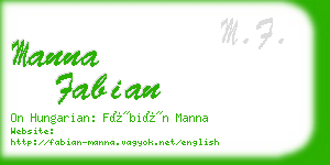 manna fabian business card